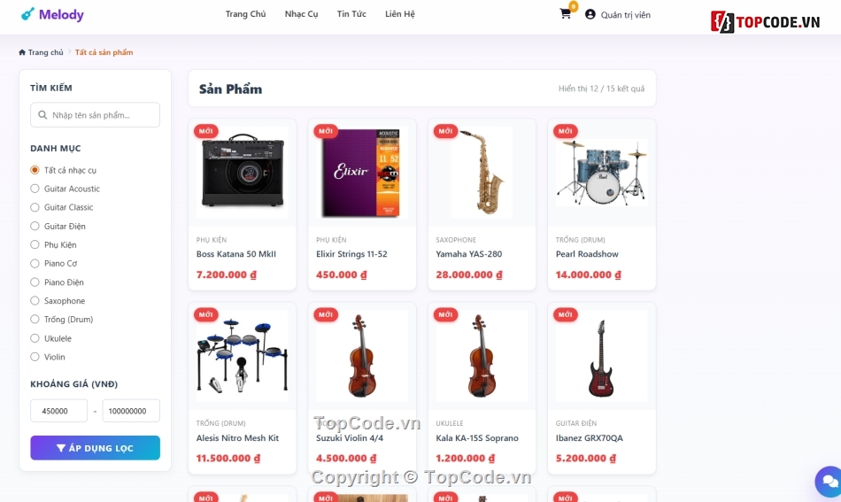 web nhạc,bán website,web hợp âm nhạc